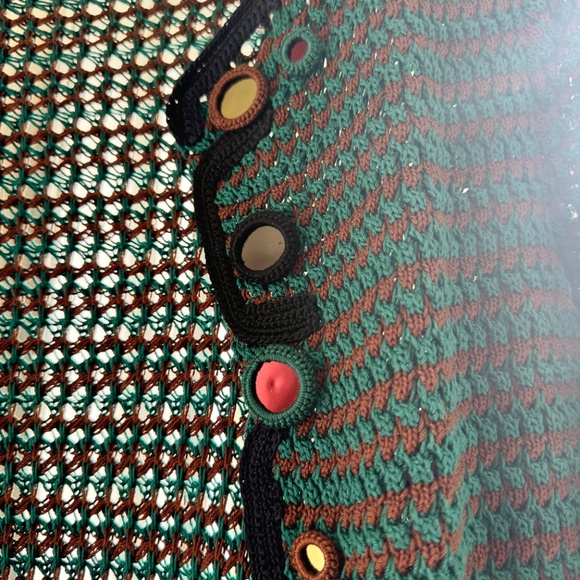 Authentic Prada Long Cardigan Sweater Vintage Green/Brown Stunning and unique. - Picture 3 of 16